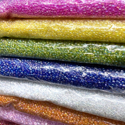 500PCS 3mm Clear Stained Glass Rice Bead Set