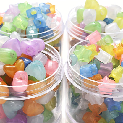 Luminous Star and Heart Acrylic Spacer Beads