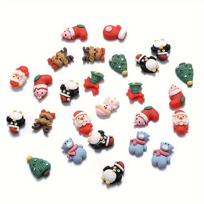 20PCS 14–23mm Multicolor Christmas Resin Bead Set