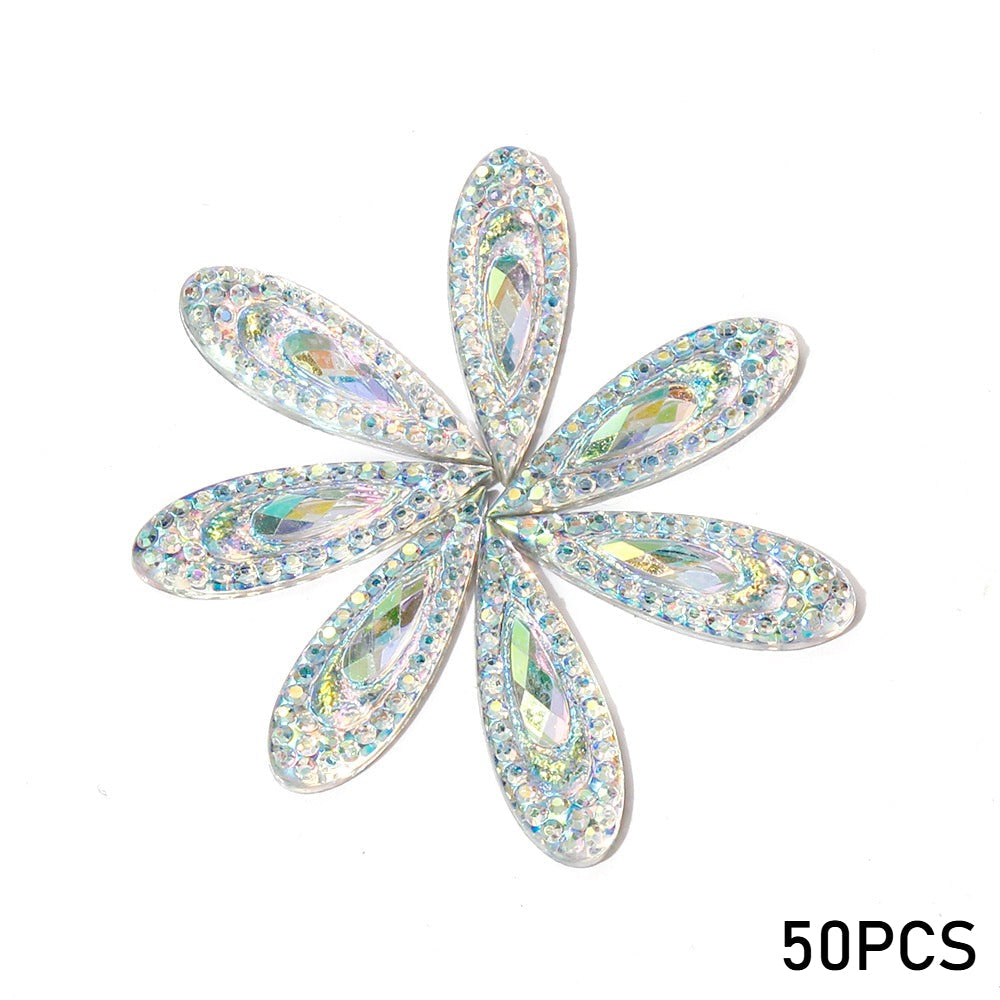 AB Iridescent Resin Teardrop Ornaments