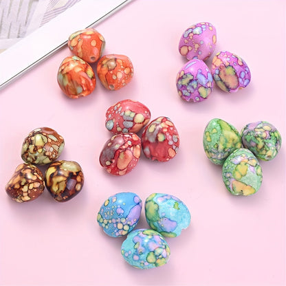 Multicolor Oval Acrylic Beads