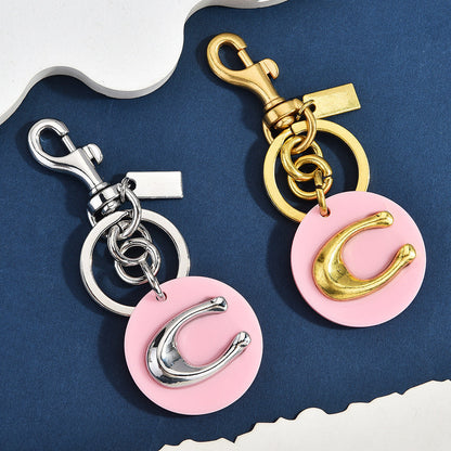 1PC 10.5cm Rainbow C Letter Keychain Bag Charm