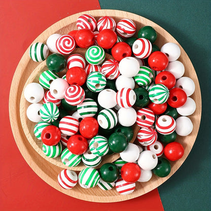 Mixed Print Wooden Beads