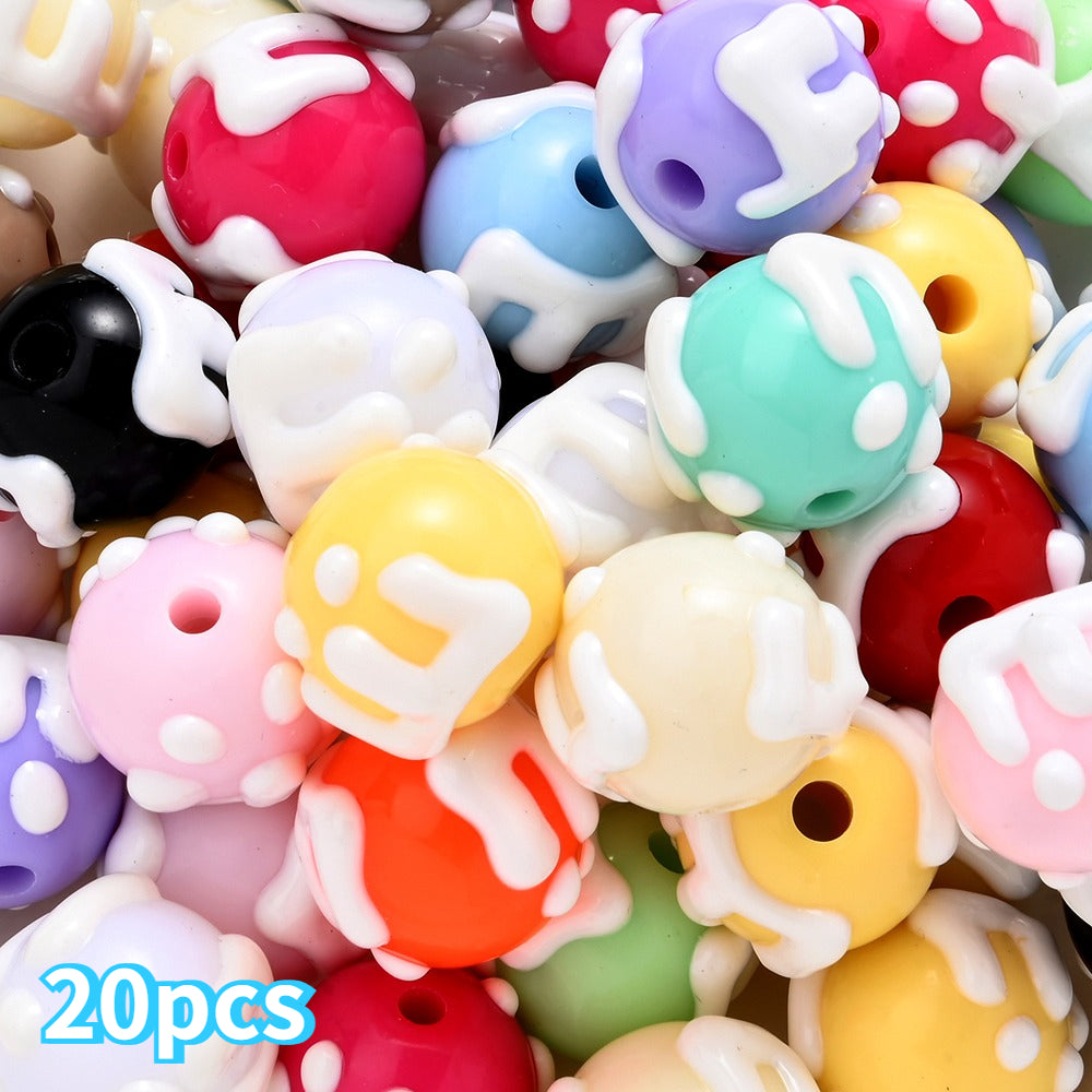 Candy Hand Painted Acrylic Beads