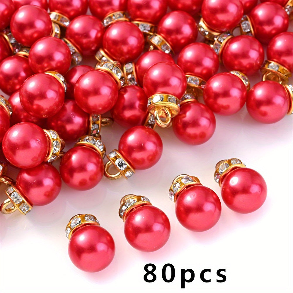 Rhinestone Imitation Pearl Charms