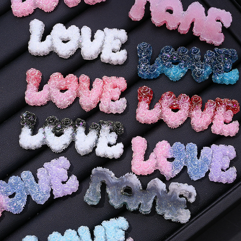 Glow LOVE Resin Letter Patches