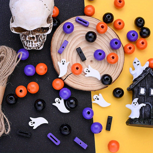 Halloween Colored Wooden Bead Set