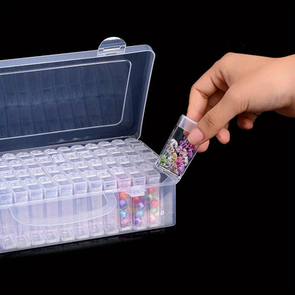 64-Grid Transparent Bead Storage Box