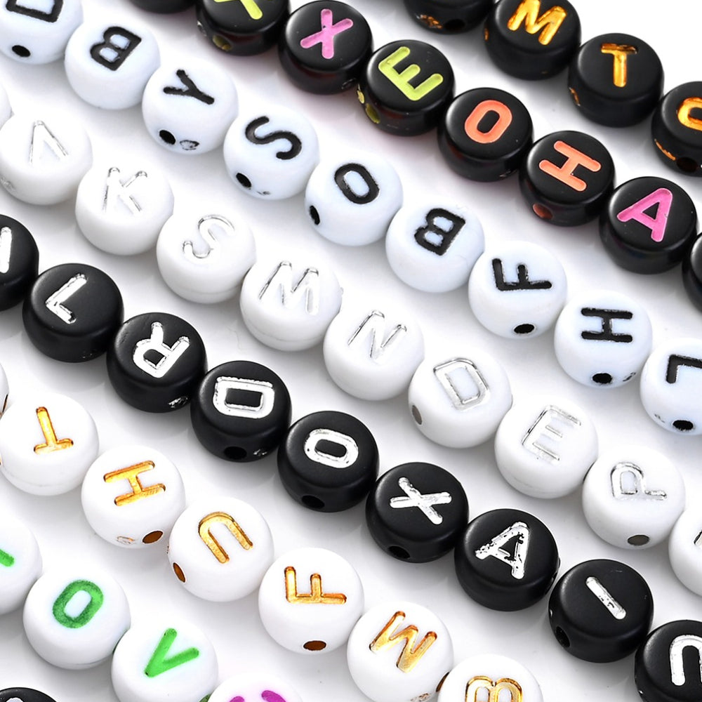 1000/1400PCS A-Z Mixed Color Acrylic Letter Bead Set