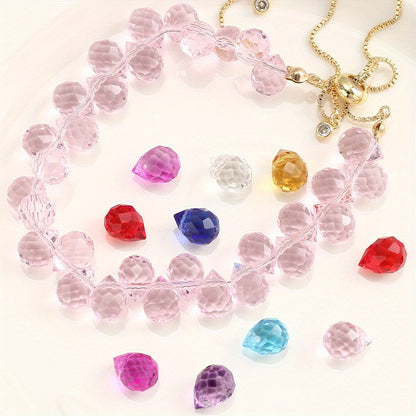 8x10 mm Glitter Strawberry Faceted Glass Beads