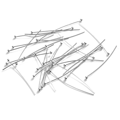 200-Piece 16-50 mm Flat Head Jewelry Head Pins