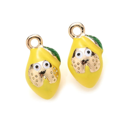 2PCS Fruit Series Alloy Pendant Set