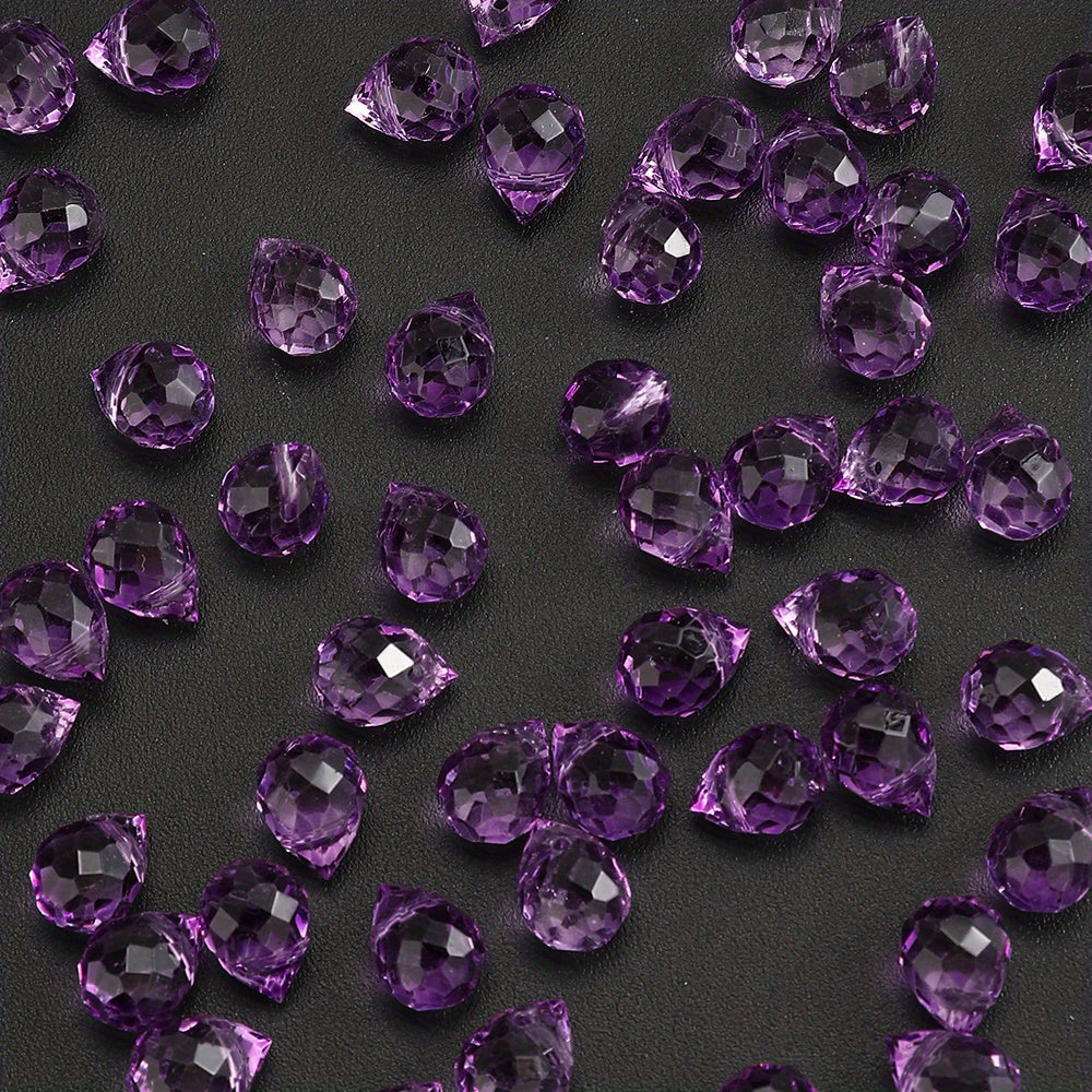 8x10 mm Glitter Strawberry Faceted Glass Beads