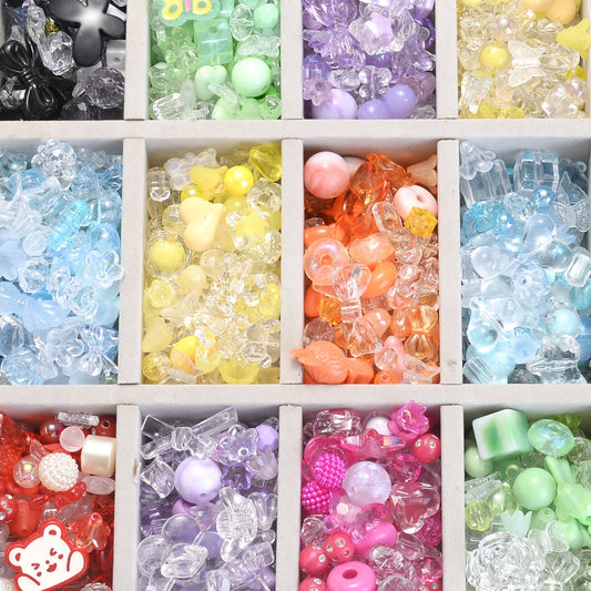 8-42 mm Mixed Flower and Bow Acrylic Beads
