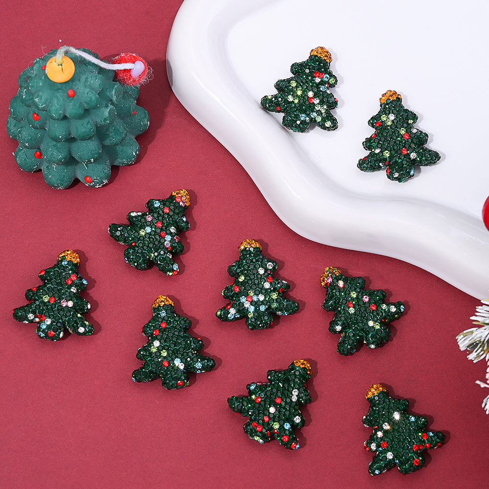 Christmas Tree Rhinestone Beads