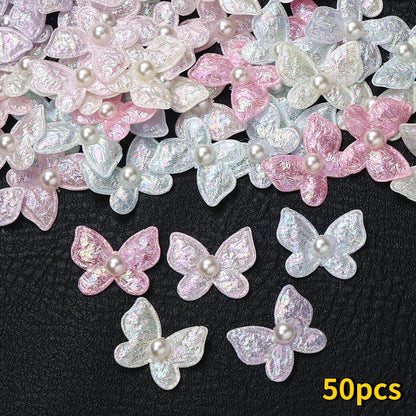 2x2.4 cm AB Pearl Butterfly Patches