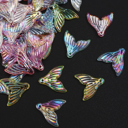 Clear Shiny Fishtail Acrylic Pendants