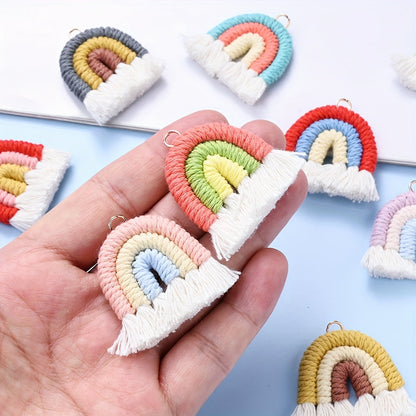 2PCS 33×39mm Rainbow Tassel Pendant Set
