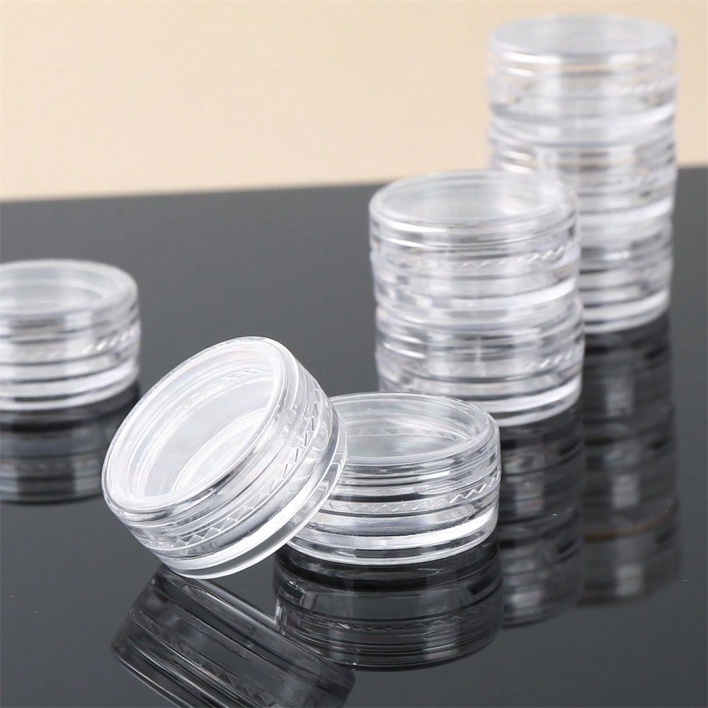 White Round Plastic Storage Boxes with Lids