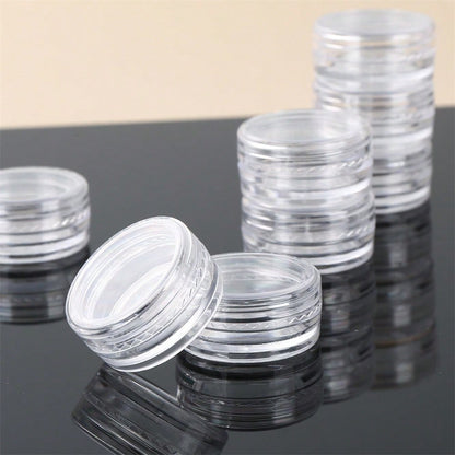 White Round Plastic Storage Boxes with Lids