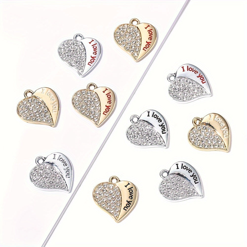 "I Love You" Heart Pendant Charms