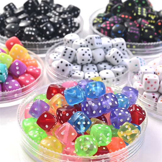 Colorful 8 mm Dice Acrylic Spacer Beads