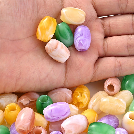 Colored Barrel Acrylic Beads