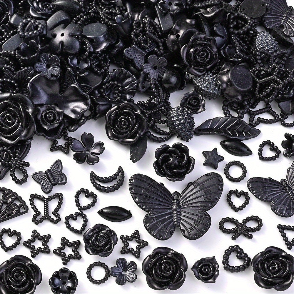8-40 mm Acrylic Butterfly, Flower, Moon & Star Bead Assortment