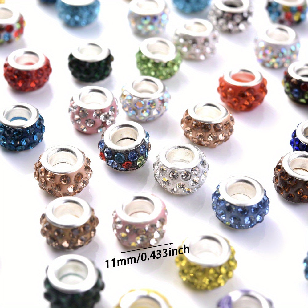 Rhinestone Rondelle Wheel Spacer Beads