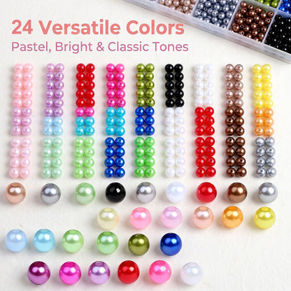 6 mm Colorful Imitation Pearl Beads Jewelry Making Kit