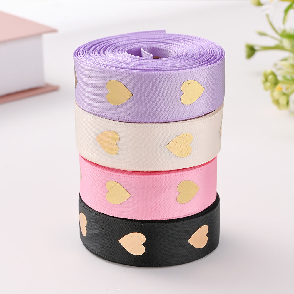1 Roll 5 Yards Peach Heart Hot Stamping Ribbon