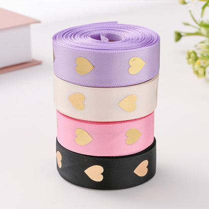 1 Roll 5 Yards Peach Heart Hot Stamping Ribbon