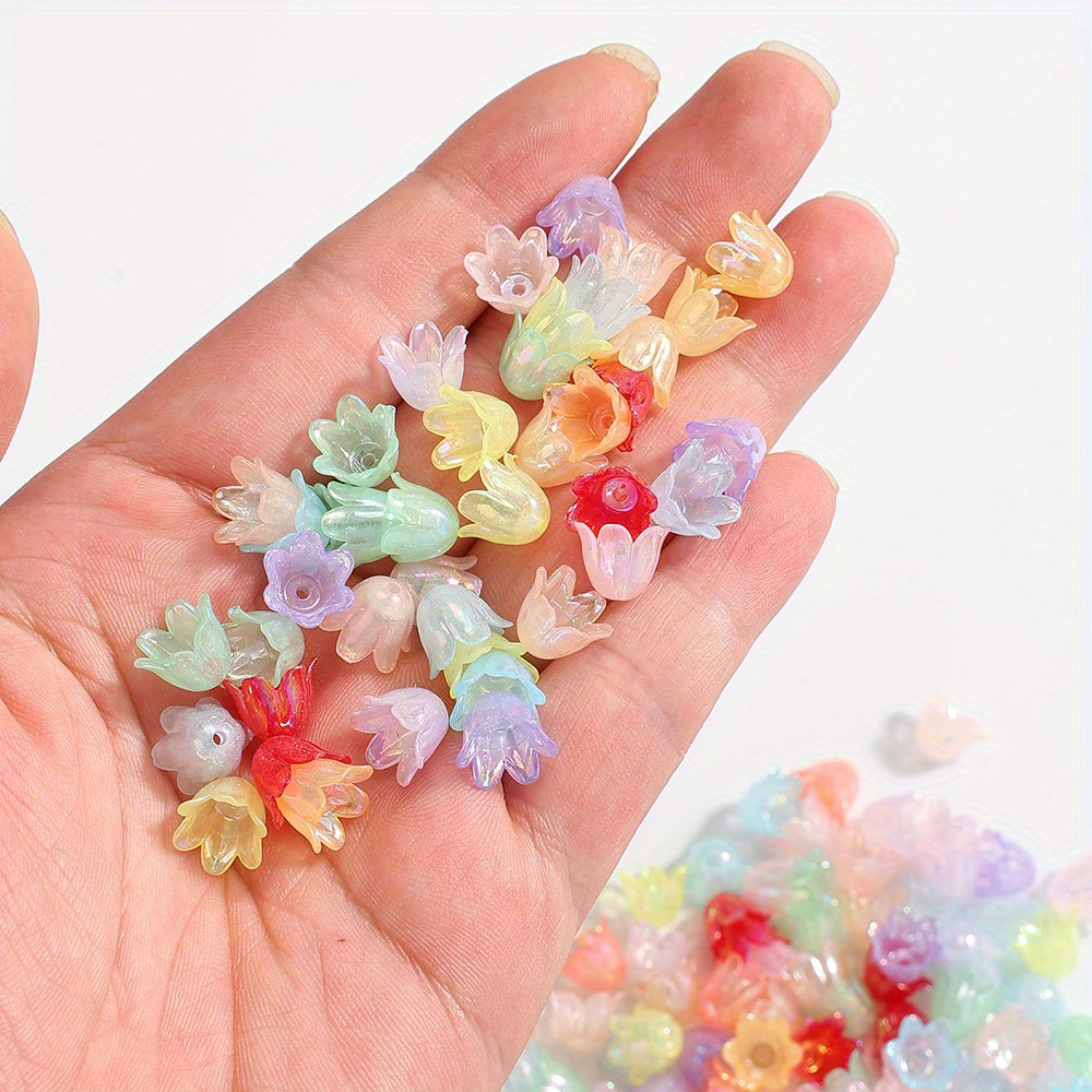 50/100-Piece Multicolor AB Acrylic Lily of the Valley Charms