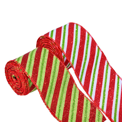 6x6.3 cm Red, Green and White Christmas Webbing
