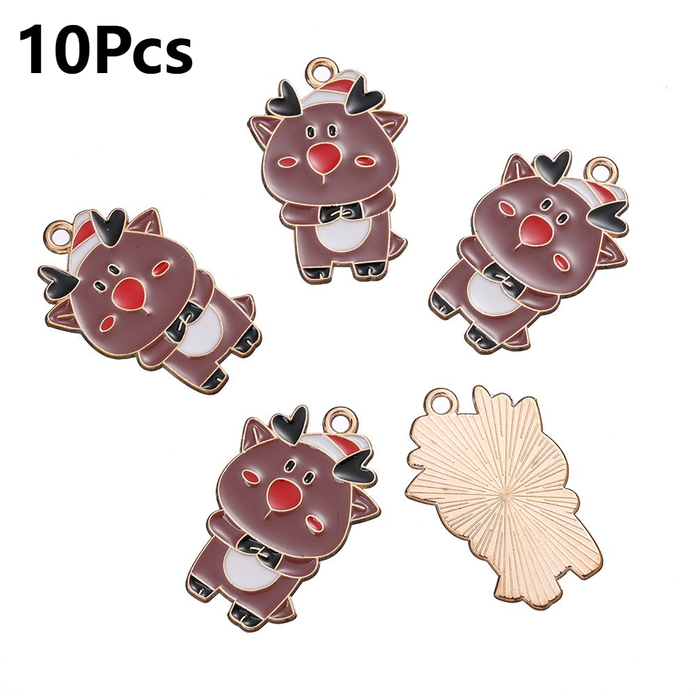 10/18PCS 13–29mm Christmas Alloy Pendant Set