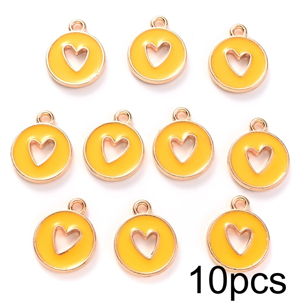 Valentine's Day Round Openwork Heart Alloy Charms