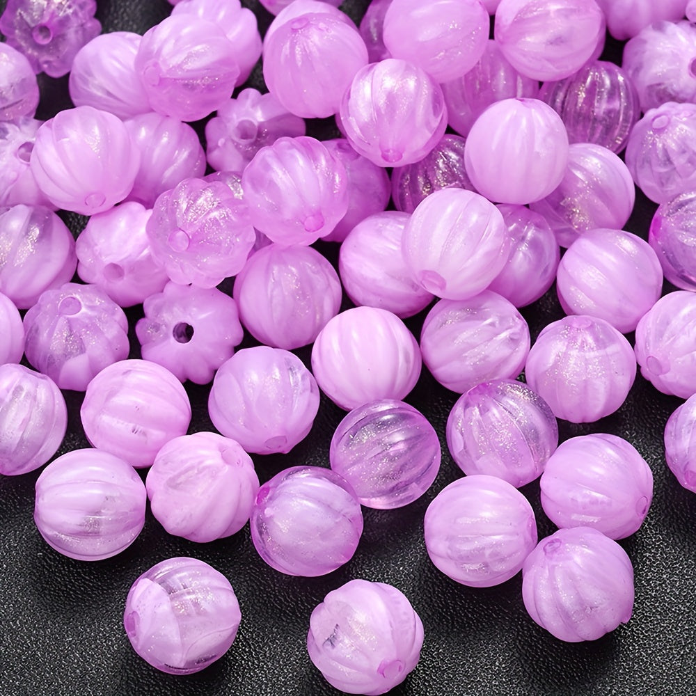 Fine Glitter Pumpkin Acrylic Spacer Beads