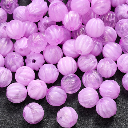 Fine Glitter Pumpkin Acrylic Spacer Beads