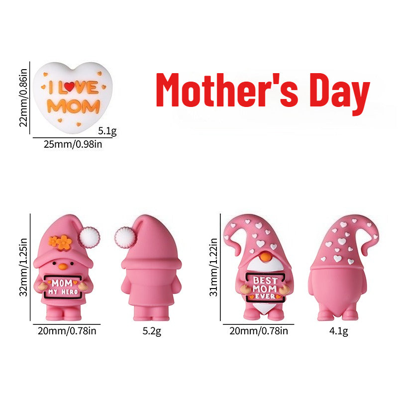 9-Piece Mother's Day Silicone Gnome Bead Set