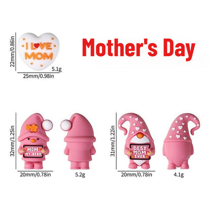 9-Piece Mother's Day Silicone Gnome Bead Set