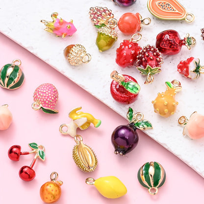 2PCS Fruit Series Alloy Pendant Set