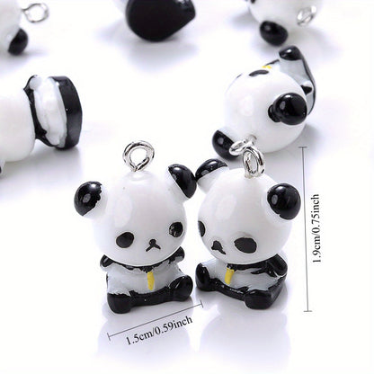 15x19mm 5pcs Panda Charms Pendant, Assorted Resin Pendants