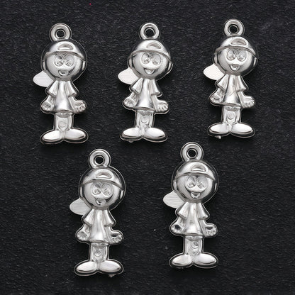20PCS Gold & Silver CCB 3D Cartoon Boy & Girl Pendants