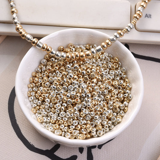 Gold and Silver 2/3/4 mm Glass Seed Beads