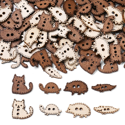 Wooden Animal Shape Buttons