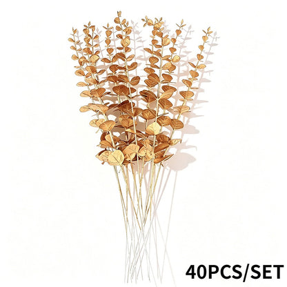 Golden Artificial Eucalyptus Branches