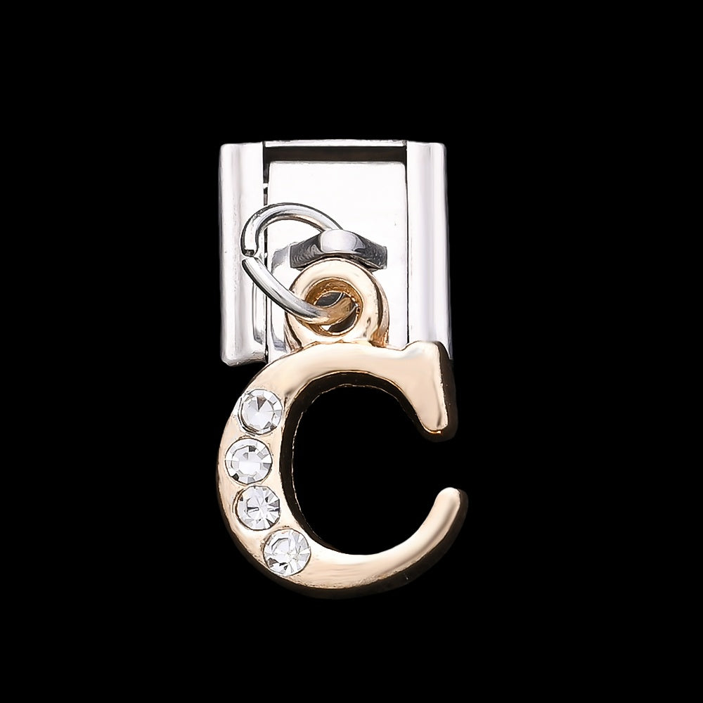 1PC Rhinestone A-Z Letter Modular Bracelet Charm Set