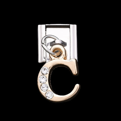 1PC Rhinestone A-Z Letter Modular Bracelet Charm Set