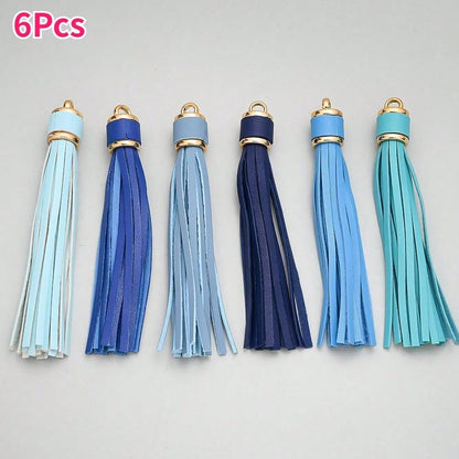 Leather Tassel Metal Keychains