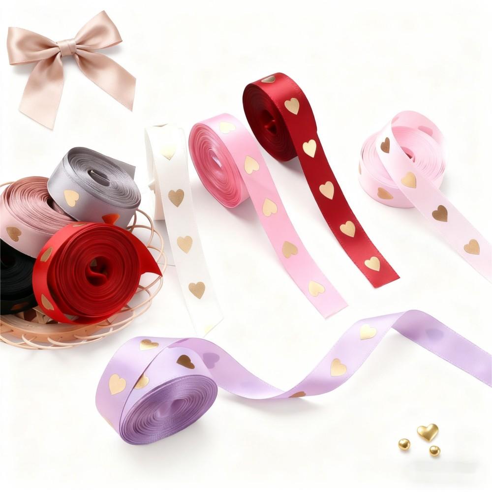 Peach Heart Gift Wrapping Ribbon